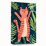 Happy Jungle Cat Illustration - Children's Wall Decor