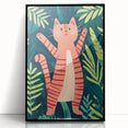 Happy Jungle Cat Illustration - Children's Wall Decor