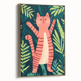 Happy Jungle Cat Illustration - Children's Wall Decor