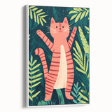Happy Jungle Cat Illustration - Children's Wall Decor