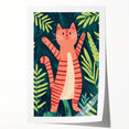 Happy Jungle Cat Illustration - Children's Wall Decor