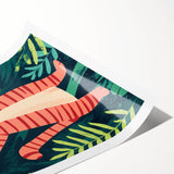 Happy Jungle Cat Illustration - Children's Wall Decor