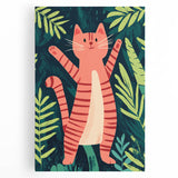 Happy Jungle Cat Illustration - Children's Wall Decor