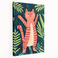 Happy Jungle Cat Illustration - Children's Wall Decor