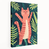 Happy Jungle Cat Illustration - Children's Wall Decor