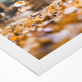 Art deco poster featuring an autumn forest scene in orange and brown tones on rolled canvas, suitable for dining room decor.