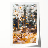 Extra large rolled print of a fall-inspired floral composition in warm orange and red tones, ideal for dining room wall art.