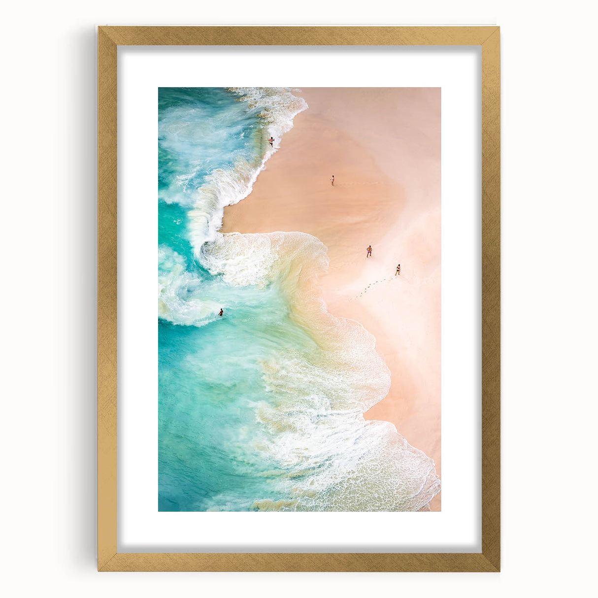 Extra large abstract art print with textured design in warm yellow and orange tones on a framed canvas.