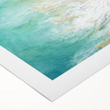 Art deco poster featuring a stylized summer scene in orange and teal hues on rolled canvas, suitable for dining room decor.