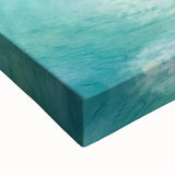 Large art depicting a black and white landscape painting on stretched canvas, suitable for bedroom decor.