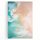 Large black and white stretched canvas depicting a summer scene, ideal for kitchen wall art.