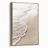 Framed canvas featuring a vintage landscape painting in muted gold tones, ideal for bedroom wall decor.