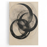 Framed Dining Room Prints – Abstract Circular Canvas Art