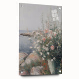 Coastal Wildflowers Living Room Wall Art – Modern Canvas Print