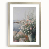 Coastal Wildflowers Living Room Wall Art – Modern Canvas Print