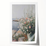 Coastal Wildflowers Living Room Wall Art – Modern Canvas Print