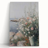 Coastal Wildflowers Living Room Wall Art – Modern Canvas Print