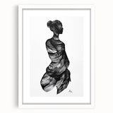 Abstract figurative frame with a matte white finish, showcasing a modern art design, perfect for enhancing contemporary interiors and wall decor.