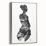 Abstract figurative artwork framed in silver, showcasing vibrant colors and dynamic shapes, perfect for modern interior decor. Ideal for art enthusiasts seeking unique wall decor.