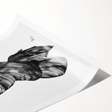 Abstract figurative art print showcasing vibrant colors and dynamic shapes, rolled for easy shipping, perfect for modern home decor or gallery display.