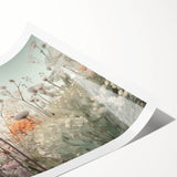 Abstract floral wall art print showcasing vibrant colors and intricate designs, rolled and ready for framing, ideal for modern home decor.