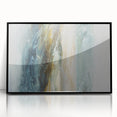 Framed abstract landscape wall art featuring vibrant colors and intricate designs in a sleek black frame, perfect for modern home decor. Ideal for enhancing living spaces with a contemporary touch.