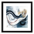 Fluid Abstract Wall Art – Navy, White & Gold with Textured Details