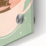 Large abstract wall art featuring muted earth tones on acrylic glass, ideal for dining room ambiance.