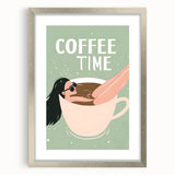 Textured abstract art print in silver frame, featuring swirling patterns in gray tones, ideal for bedroom art.