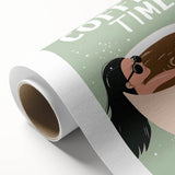 Art Deco poster featuring a stylized cocktail glass in pastel shades, ideal for nursery wall art or dining room ambiance.