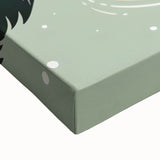 Close-up of a large black and white canvas print featuring a landscape painting, suitable for bedroom wall decor.