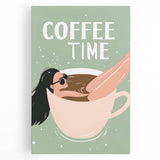 Black and white photo of various kitchen utensils on stretched canvas, suitable for kitchen wall art.