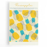 Large black and white canvas featuring assorted fruits, ideal for kitchen wall art.