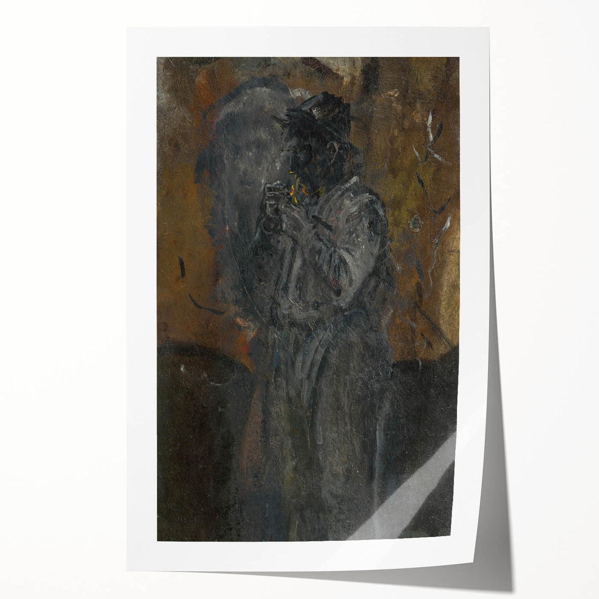Impressionism Wall Art - Mysterious Figure of a Man - Dark Moody Art Print