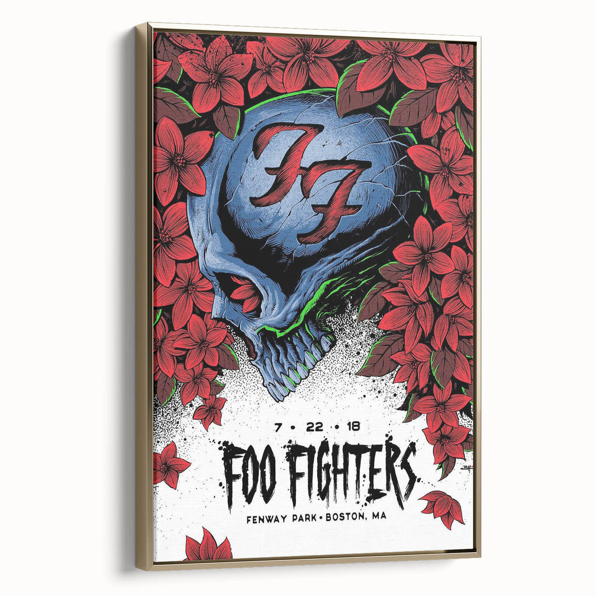 Foo Fighters Retro Wall Art - Vintage Skull Concert Poster