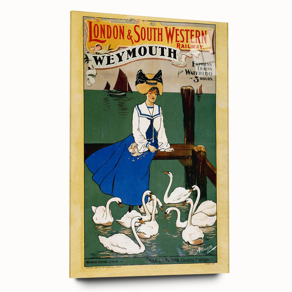 Vintage Weymouth Train Travel Poster - Retro Wall Art Print