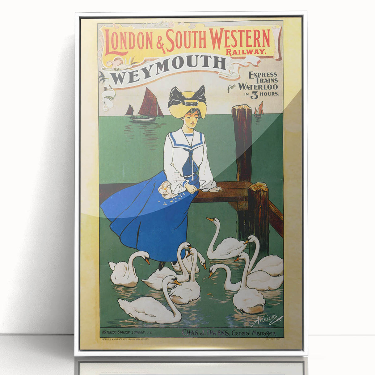 Vintage Weymouth Train Travel Poster - Retro Wall Art Print