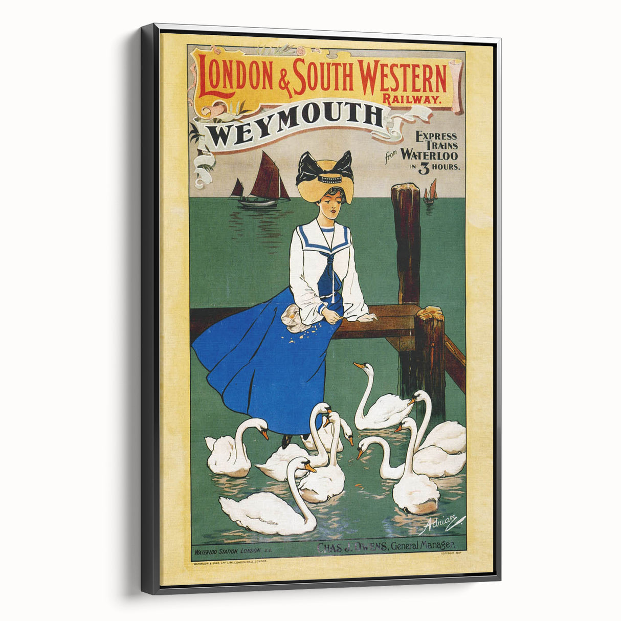Vintage Weymouth Train Travel Poster - Retro Wall Art Print