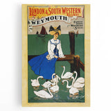 Vintage Weymouth Train Travel Poster - Retro Wall Art Print