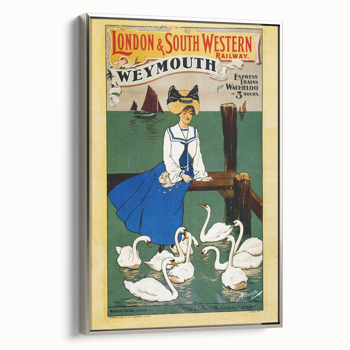 Vintage Weymouth Train Travel Poster - Retro Wall Art Print