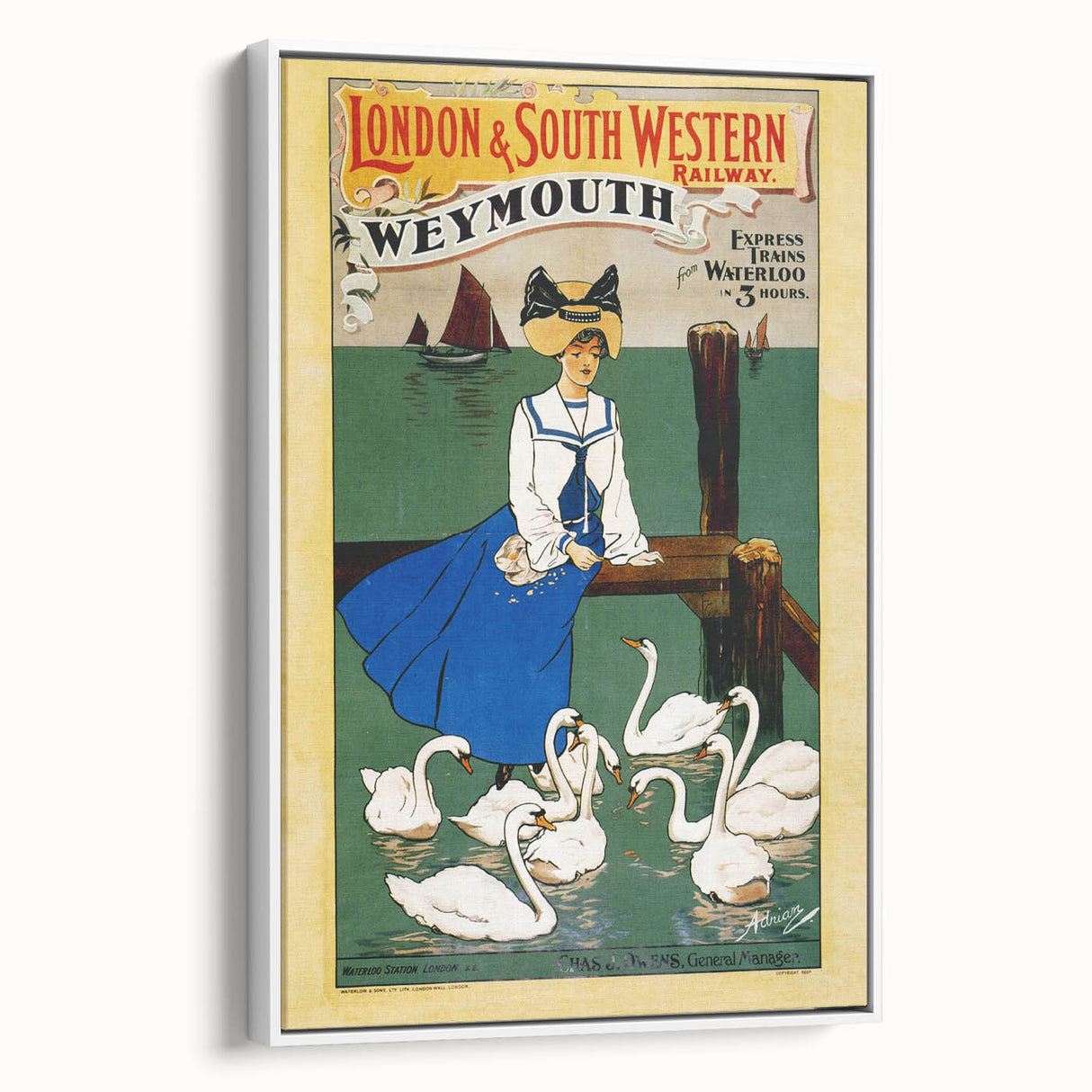 Vintage Weymouth Train Travel Poster - Retro Wall Art Print