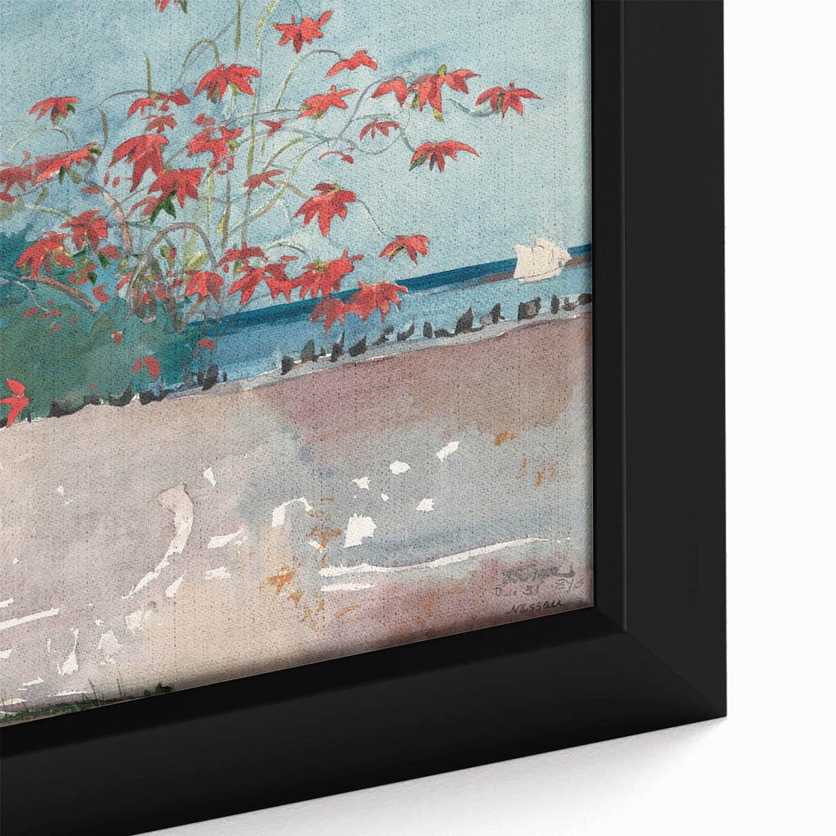 Classical Realism Painting - A Wall in Nassau by Winslow Homer