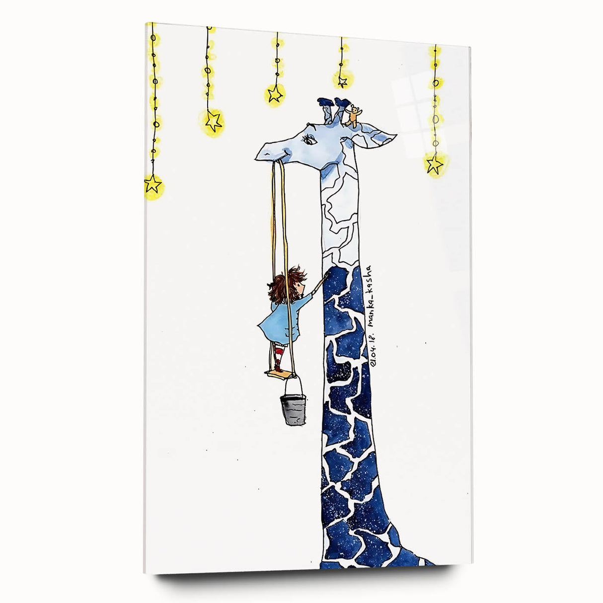 Starry Giraffe - Boys Wall Art Prints Children's Room Decor