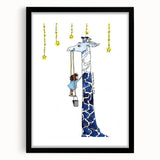 Starry Giraffe - Boys Wall Art Prints Children's Room Decor