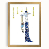 Starry Giraffe - Boys Wall Art Prints Children's Room Decor