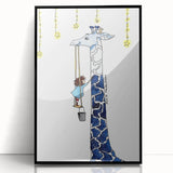 Starry Giraffe - Boys Wall Art Prints Children's Room Decor