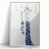 Starry Giraffe - Boys Wall Art Prints Children's Room Decor