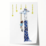 Starry Giraffe - Boys Wall Art Prints Children's Room Decor