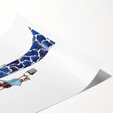 Starry Giraffe - Boys Wall Art Prints Children's Room Decor