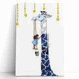 Starry Giraffe - Boys Wall Art Prints Children's Room Decor